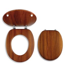 Novaservis Dub2 sötét tölgy, funérozott fa WC ülőke