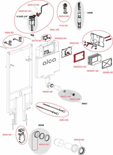 ALCAPLAST AM1101/1200 SLIM beépíthető WC tartály
