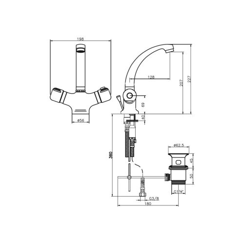 2601,0 Novaservis Aquamat termosztátos mosdócsaptelep, króm