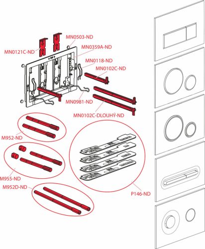 Alcaplast M678 nyomólap, matt fekete