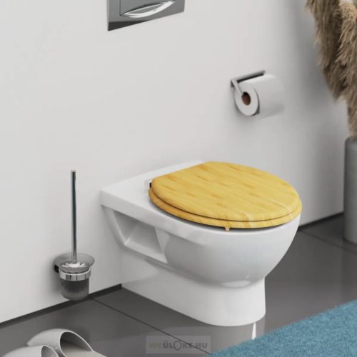 Bambusz WC-ülőke lágy záródással (természetes bambusz)