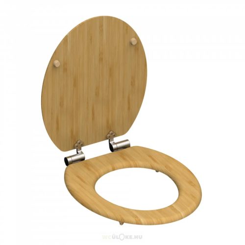 Bambusz WC-ülőke lágy záródással (természetes bambusz)