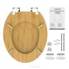 Bambusz WC-ülőke lágy záródással (természetes bambusz)