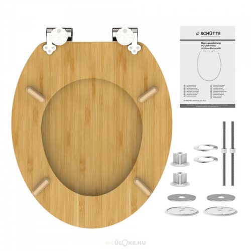 Bambusz WC-ülőke lágy záródással (természetes bambusz)