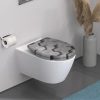 Duroplast WC-ülőke SZÜRKE HATSZÖGÖK lágy záródással és gyorszárással