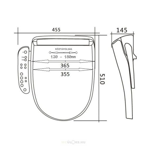 Japán stílusú bidés wc-ülőke Luxe Bronze
