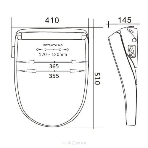 Japán stílusú bidés wc-ülőke Luxe Silver
